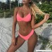 NEWONESUN Women's Brazilian Halter Neck Triangle Bikini V Style Bottom Bottoms Padded Push up 2 Piece Bikini Sets Swimsuits Pink B07MVDSBPP